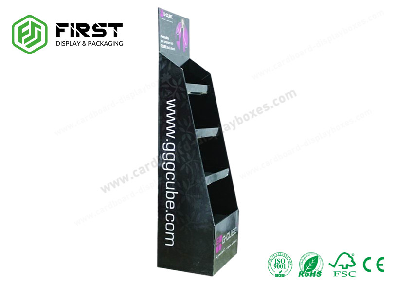 Retail Eco Friendly Cardboard Floor Display Stand Custom 4 Color Printing Paper Stand