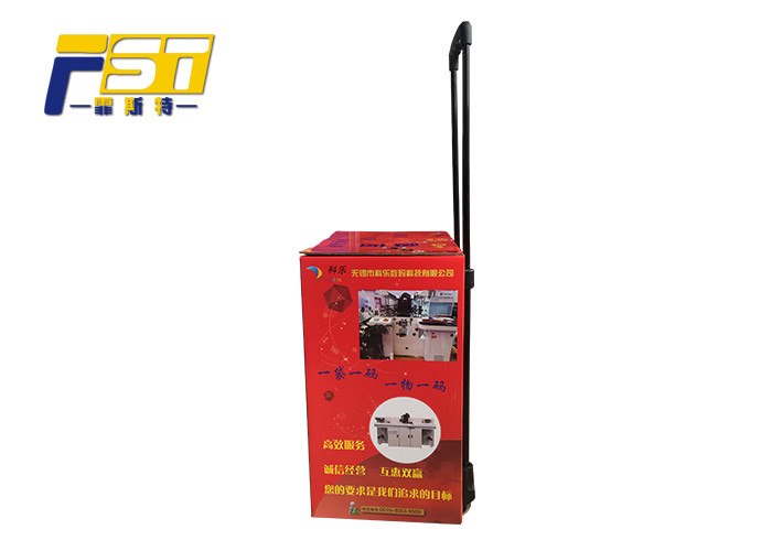 UV Coating Corrugated Box Trolley Easy Advertising With Long Patch Handles