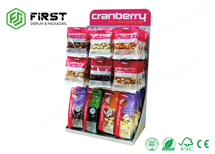 CMYK Printing Custom Made Cardboard Countertop Display Boxes With Hooks