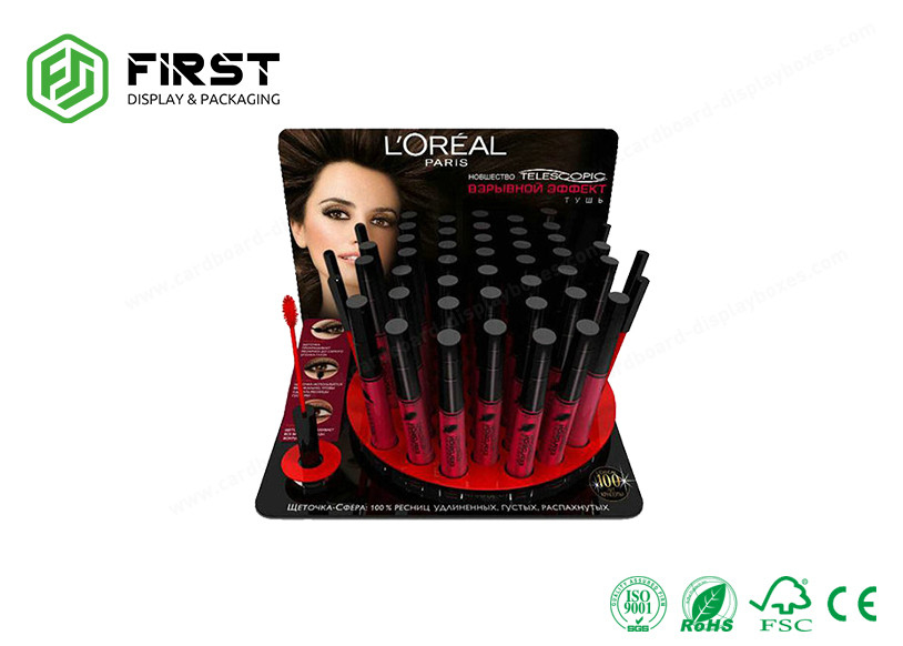 Custom Table Display Box Cosmetic Cardboard PDQ  Counter Display Stand With Holes