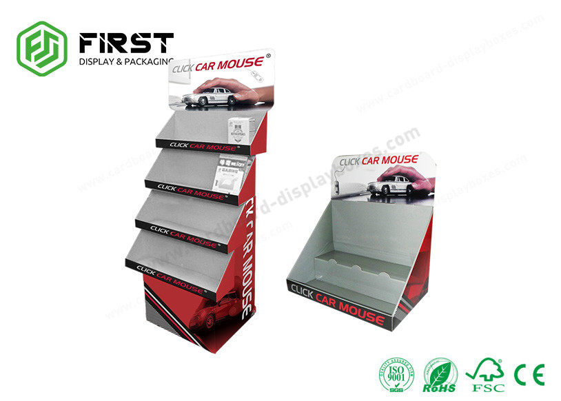 Logo Printing Customized Corrugated Foldable Paper Floor Display Shelf Stand